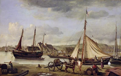 Le quai des marchands à Rouen, 1834